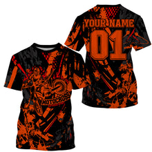 Load image into Gallery viewer, Extreme dirt bike jersey UPF30+ custom number MX racing orange kid&amp;adult off-road Motocross shirt PDT219