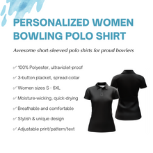 Load image into Gallery viewer, Orange Bowling Polo Shirt for Women Custom Bowling Jersey With Name Ladies Bowling Team Shirt BDT75