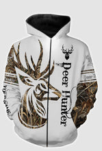 Load image into Gallery viewer, Tattoo camo deer hunter full printing customize shirt, all over print hoodie, zip up hoodie