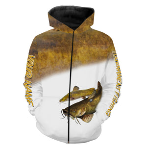 Flathead Catfish tournament fishing customize name all over print shirts personalized gift NQS207