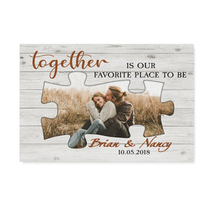 Custom photo, name and date canvas prints Together is our favorite place to be D02 NQSD272