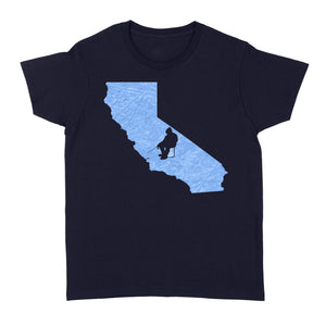California Ice Fishing Shirts, Winter Fishing California State Love Fishing Women's T-shirt - FSD2928 D06