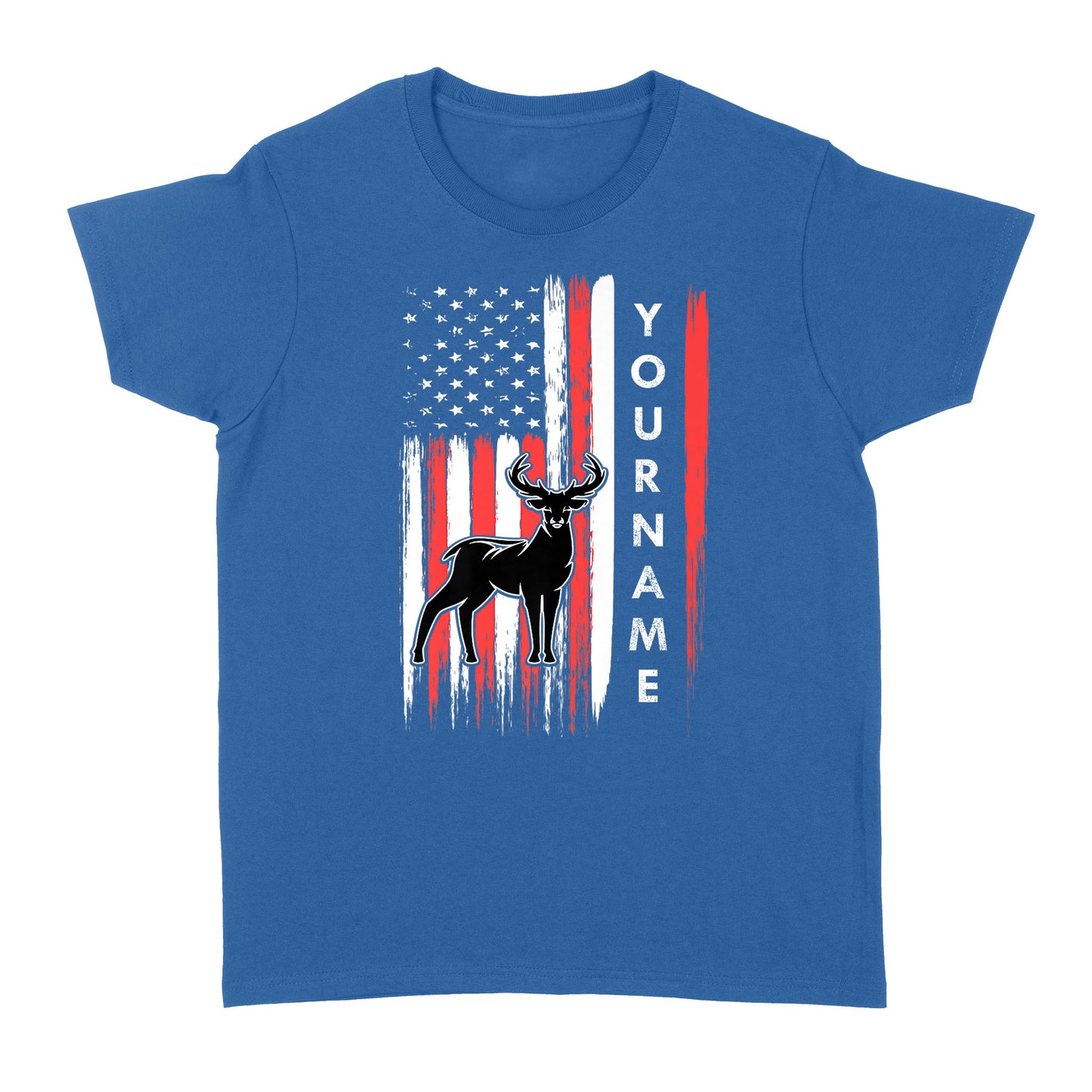 American flag deer hunting custom name shirt, personalized deer hunting apparel Women's T-shirt- NQS1206