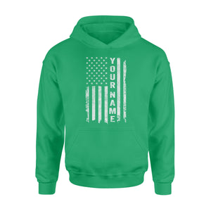 Custom name American flag shirt, personalized American patriot Hoodie, birthday gift, Christmas gift for dad, mom - NQS1290