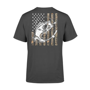 Bass Camouflage USA Flag bass fishing - Standard T-shirt