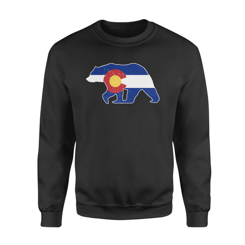 Colorado bear hunting Sweatshirt, CO State Flag Bear Hunter - NQSD233