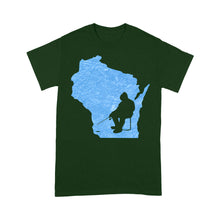 Load image into Gallery viewer, Wisconsin Ice Fishing Shirts, Winter Fishing Wisconsin State Love Fishing Standard T-shirt - FSD2920 D06