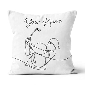 Line Draw Golfer Custom Pillow Personalized Basic Golf Gifts For Golfer LDT1123