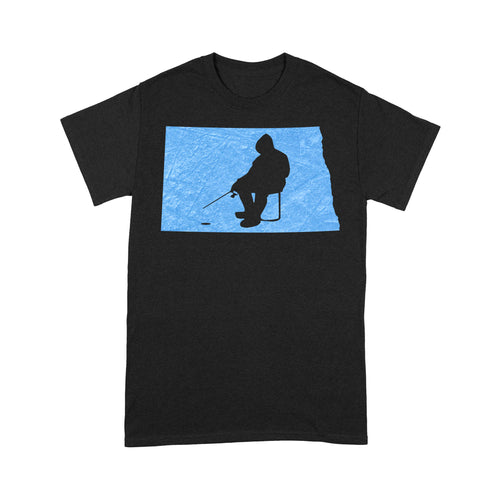 North Dakota Ice Fishing Shirts, Winter Fishing North Dakota State Love Fishing Standard T-shirt - FSD2926 D06