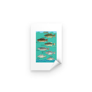 Bass fishing bass fish family Peel & Stick Poster