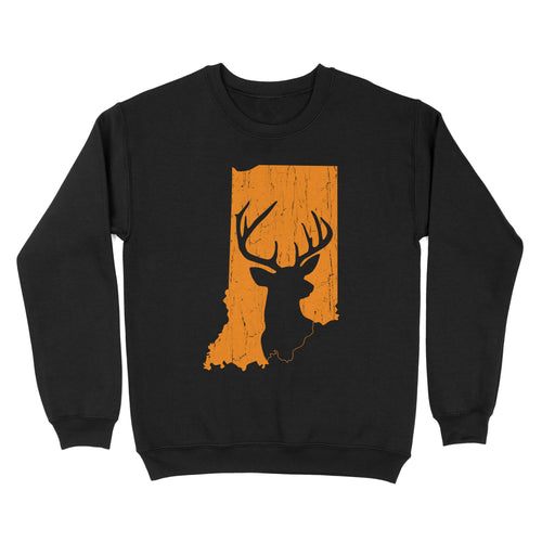 Bucks of Indiana deer hunting hunter orange, Indiana hunting, deer hunting shirt D03 NQS2920 Standard Crew Neck Sweatshirt