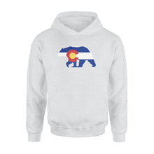 Load image into Gallery viewer, Colorado bear hunting Hoodie, CO State Flag Bear Hunter - NQSD233