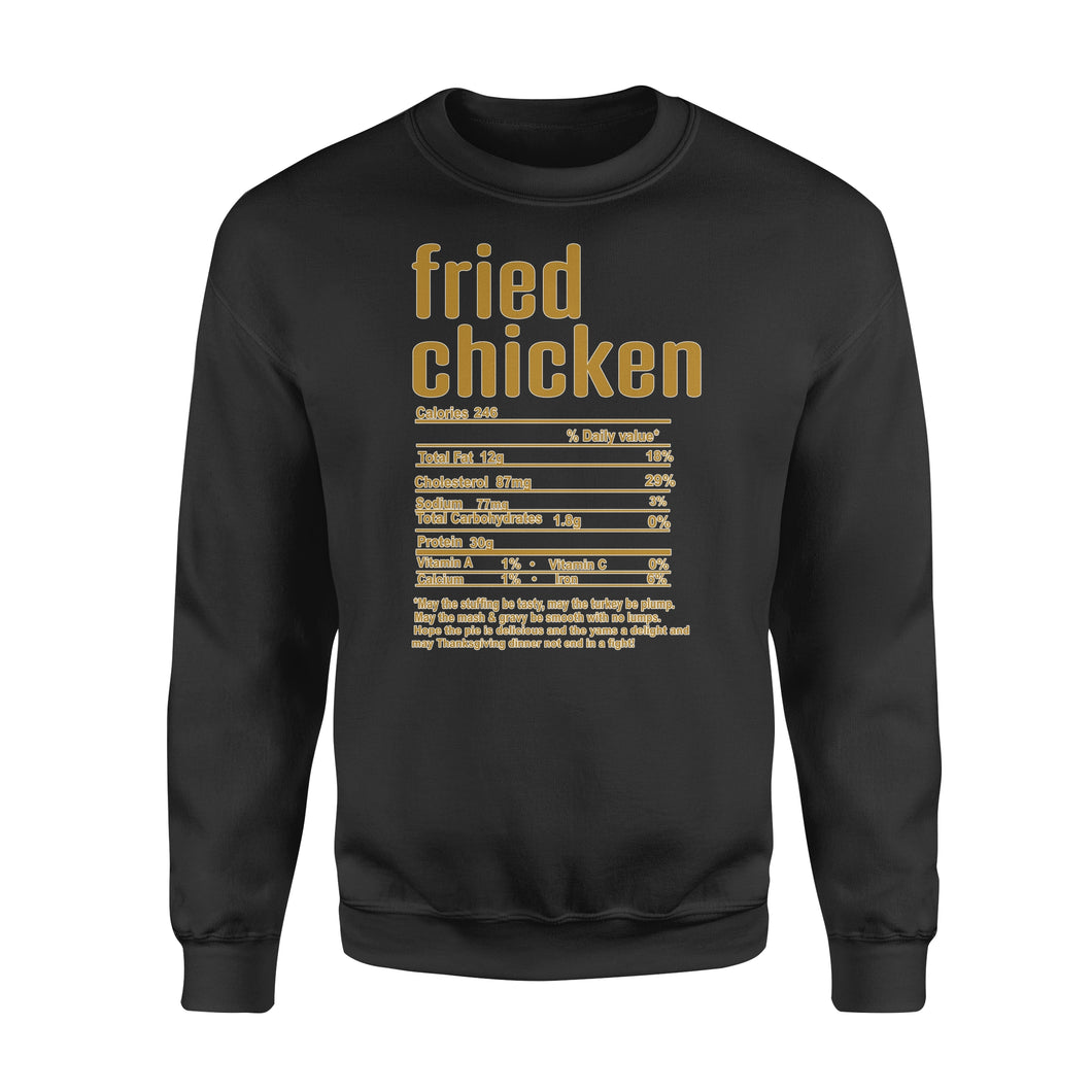 Fried chicken nutritional facts happy thanksgiving funny shirts - Standard Crew Neck Sweatshirt
