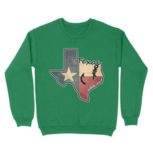 Load image into Gallery viewer, Texas fishing sweatshirt with Texas flag for fisherman Texas fishing forum A234