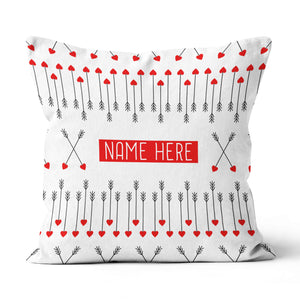 Cute Archery Arrow Custom Name White Pillows, Best Valentine Gifts Ideas TDM0914