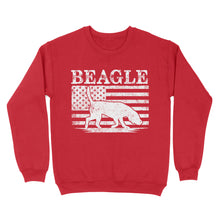 Load image into Gallery viewer, Beagle Dog American Flag Shirt, Mens Beagle Gift, Dog Lover, Hunting Dog Standard Sweatshirt FSD2345D01