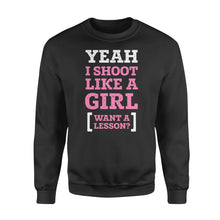 Load image into Gallery viewer, Yeah I shoot like a girl - Standard Crew Neck Sweatshirt