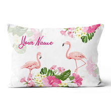 Load image into Gallery viewer, Tropical Flower Pink Flamingo Custom Golf Pillow Personalized Golf Gifts LDT1105