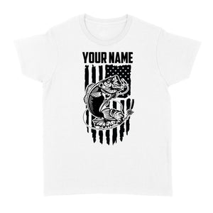 Largemouth bass fishing US American flag personalized patriot shirt D01 NQS1310 - Standard Women's T-shirt