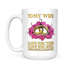 Load image into Gallery viewer, Happy anniversary, happy valentine to my wife, love message to my wife white mug, coffee mug, gift for wife NQS1280