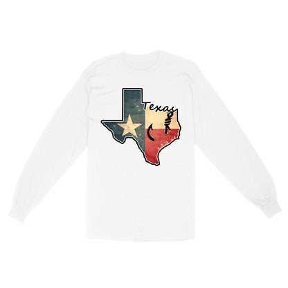 Texas fishing long sleeve shirt with Texas flag for fisherman Texas fishing forum A234