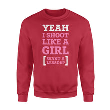 Load image into Gallery viewer, Yeah I shoot like a girl - Standard Crew Neck Sweatshirt