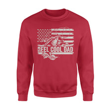 Load image into Gallery viewer, Reel Cool Dad American flag shirt, Perfect Father&#39;s Day Gifts for Fisherman D01 NQS1213  - Standard Crew Neck Sweatshirt
