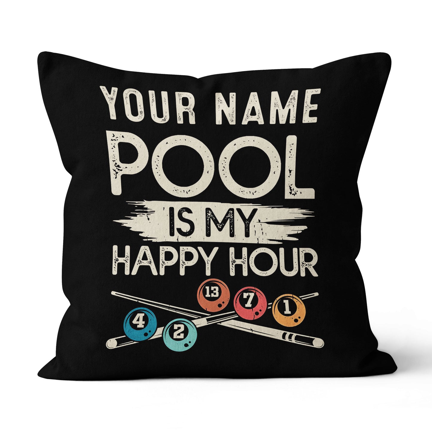Personalized Pool Is My Happy Hour Billiard Pillow Custom Billiard Gifts VHM0881