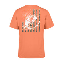 Load image into Gallery viewer, Bass Camouflage USA Flag bass fishing - Standard T-shirt