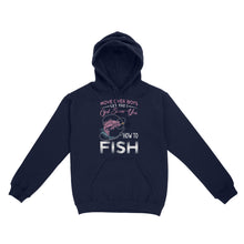 Load image into Gallery viewer, Move over boys let this girl show you how to fish pink women fishing shirts D02 NQS2824 - Standard Hoodie