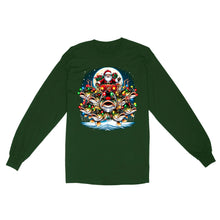 Load image into Gallery viewer, Long Sleeve - Nine Bass fish as Santa's Reindeer