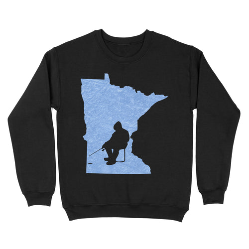 Minnesota Ice Fishing Shirts, Winter Fishing Minnesota State Love Fishing Sweatshirt - FSD2927 D06