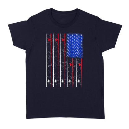 American US Flag Fishing Rod Shirt, Fisherman Gift D06 NQSD302 - Standard Women's T-shirt