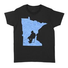 Load image into Gallery viewer, Minnesota Ice Fishing Shirts, Winter Fishing Minnesota State Love Fishing Women&#39;s Tshirt - FSD2927 D06