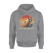 Load image into Gallery viewer, Custom photo best horse mom ever vintage personalized gift hoodie
