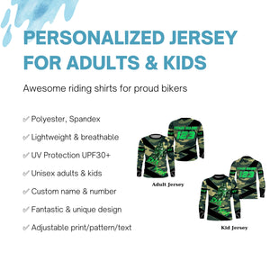 Gren BMX racing jersey UPF30+ Custom camouflage adult kid BMX shirt Extreme cycling bicycle gear| SLC56