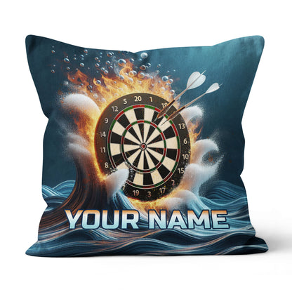 Fire And Water Dartboard Custom Throw Pillow Personalized Darts Gifts LDT1152