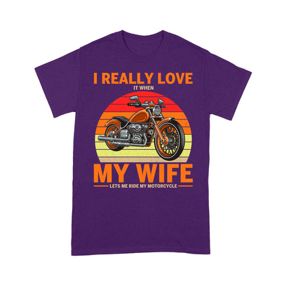 I Really Love My Wife Motorcycle Men T-shirt - Biker T-shirt, Cool Cruiser Rider Shirt for Husband Biker| NMS08