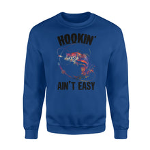 Load image into Gallery viewer, Beautiful colorful Fishing tattoo Sweat shirt design - Hookin&#39; ain&#39;t easy - SPH63