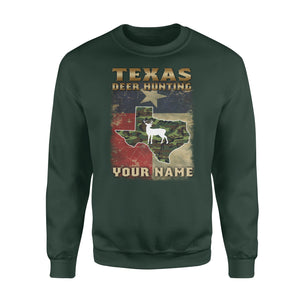 Texas deer hunting personalized gift custom name - Standard Crew Neck Sweatshirt
