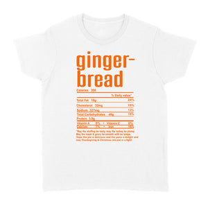 Gingerbread nutritional facts happy thanksgiving funny shirts - Standard Women's T-shirt