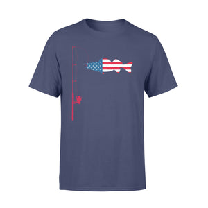 Walleye fishing US flag fishing rod shirts