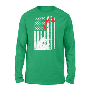 Duck hunting american flag, duck hunting dog NQSD39 - Standard Long Sleeve