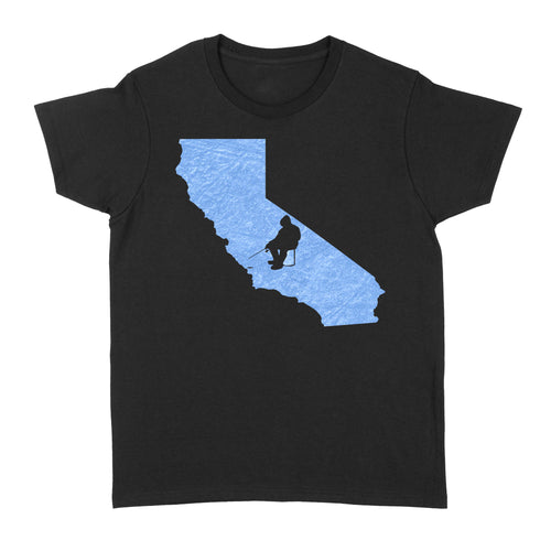 California Ice Fishing Shirts, Winter Fishing California State Love Fishing Women's T-shirt - FSD2928 D06