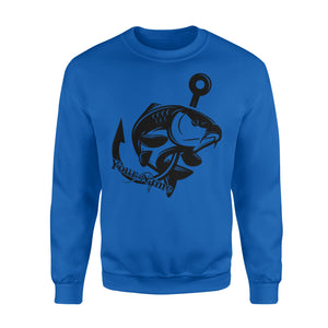 Carp fishing tattoos Customize name Crew Neck Sweatshirt, personalized fishing gifts for fisherman - NQS1208