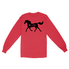 Load image into Gallery viewer, Customized name horse gifts for girls, Gift For Horse Owner, Horse Trainer Gift, Horse Lover Gift, Cowgirl, Riding Tee D06 NQS2682 Standard Long Sleeve