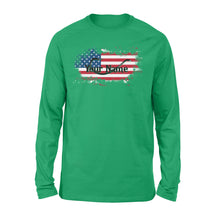 Load image into Gallery viewer, Custom name American Flag Fish Hook fishing Long Sleeve, personalized fishing apparel gift for Fishing lovers- NQS1198