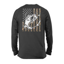 Load image into Gallery viewer, Bass Camouflage USA Flag bass fishing love fishing - Standard Long Sleeve