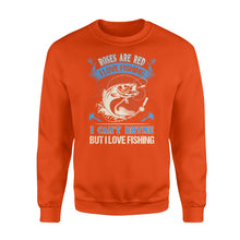 Load image into Gallery viewer, Funny Fishing poem Sweat shirt - &quot; Roses are red, violets are blue, I can&#39;t rhyme but I love fishing&quot; - best gift ideas for fishing lovers - SPH18