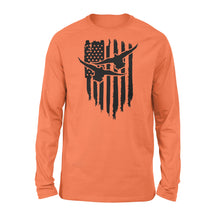 Load image into Gallery viewer, Duck Hunting American Flag Clothes, Shirt for Hunting NQS121 - Standard Long Sleeve